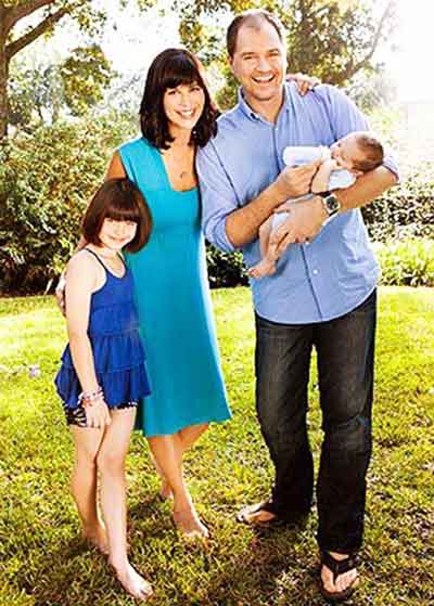 Catherine Bell with her ex-husband and kids