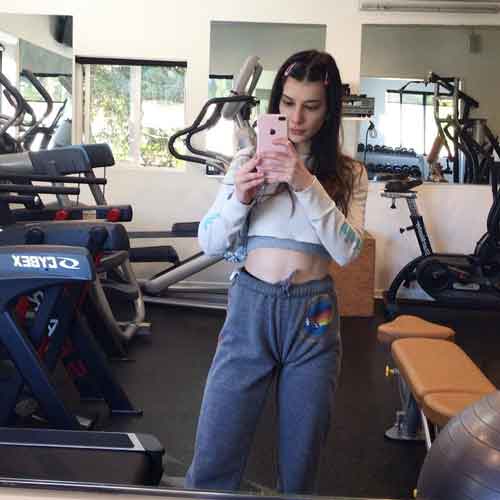 Katherine Herzer in the gym