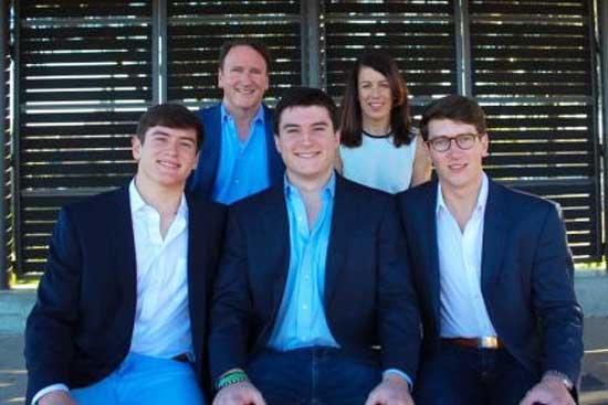 Jacqueline Pelosi with her husband and sons