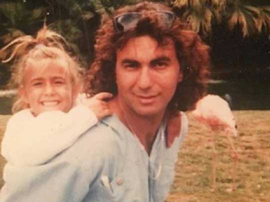 Childhood photo of Jade Castrinos with her father