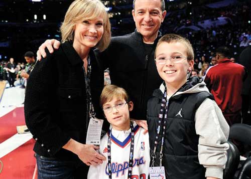 Bob Iger with his current wife and children