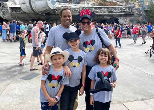 Susan Delise and Juan Williams with their grandchildren