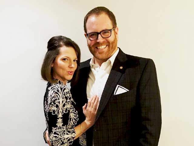 Hallie Gnatovich with her husband Josh Gates