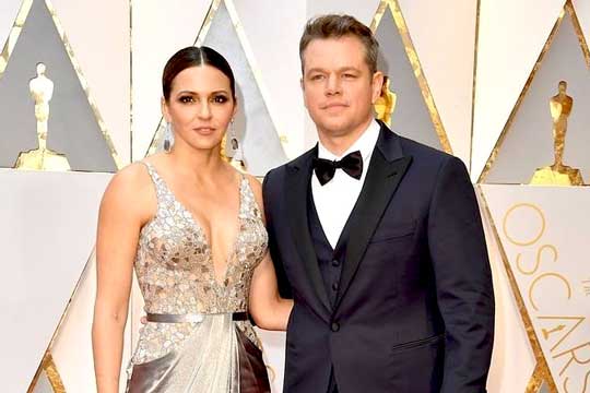 Luciana Barroso with her husband Matt Damon