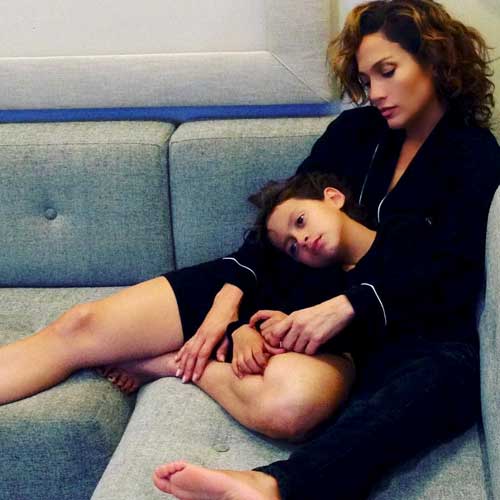 Maximilian David Muniz with his mother Jennifer Lopez