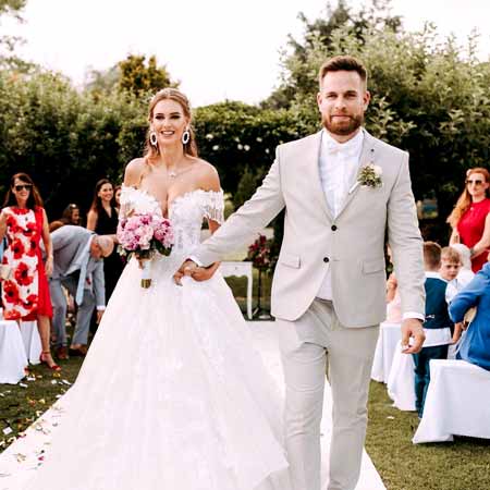 Veronika Rajek's wedding photo with her husband Viktor Rajek