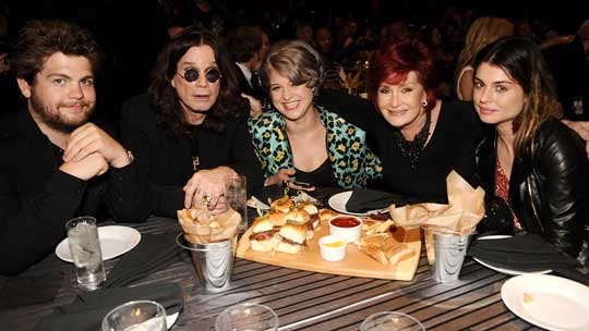 Ozzy Osbourne with his second wife Sharon and their children Jack, Kelly, and Aimee
