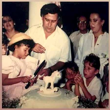 Manuela Escobar cutting her birthday cake
