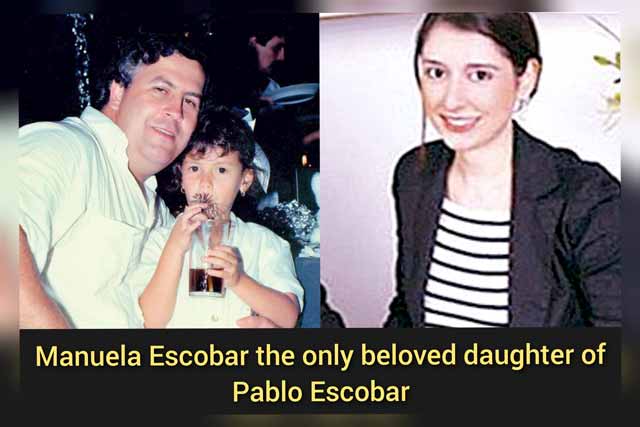 Manuela Escobar with her father Pablo Escobar
